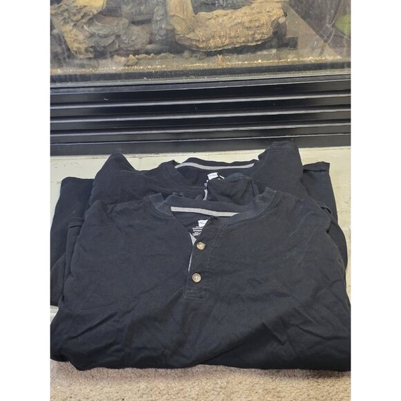 Hanes beefy black long sleeve Pullover Sweater Lot of 2 Size Large - Picture 1 of 7